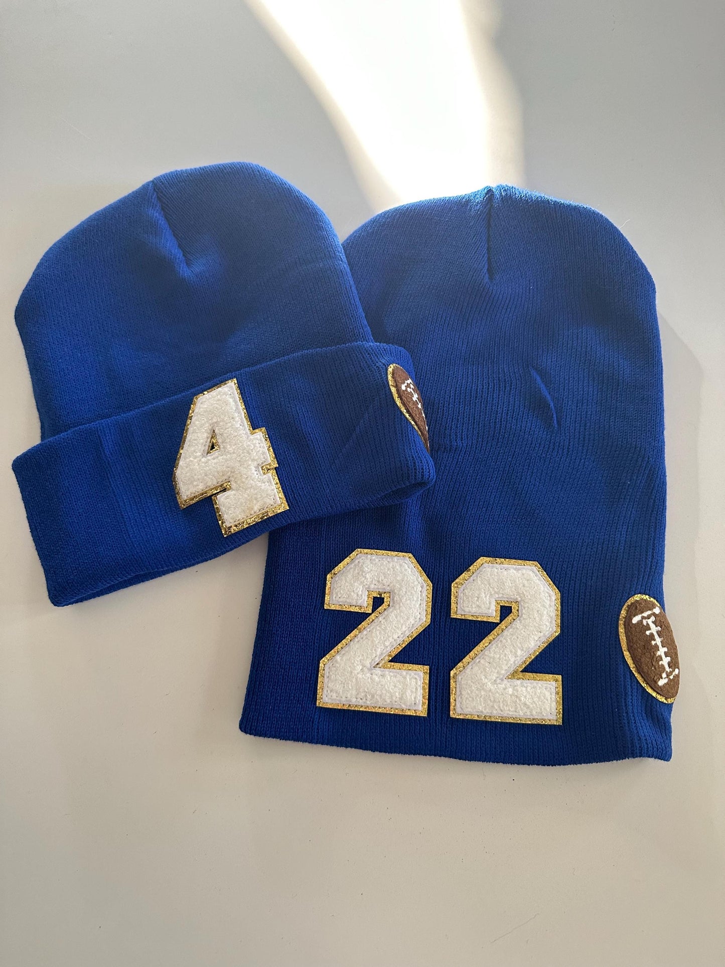 Custom Lacrosse Mom Beanie with Number Patch – Slouchy Knit Hat