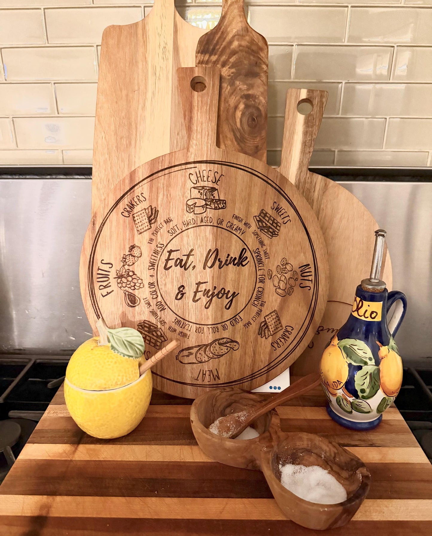 Charcuterie Board for Beginners | Engraved Cheese Board with Guide | Personalized Serving Board