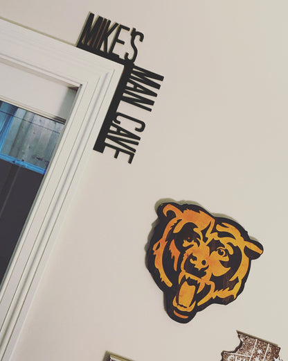 Personalized Man Cave Door Corner Sign | Custom Name Man Cave Decor | Gift for Him