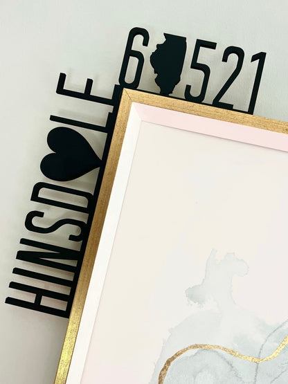 Custom Zip Code Sign | Personalized City & Zip Decor | Housewarming Corner Sign